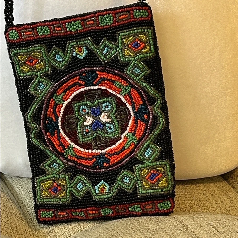 CRISTIANA VINTAGE 70 s BEADED MINI CROSSBODY BAG